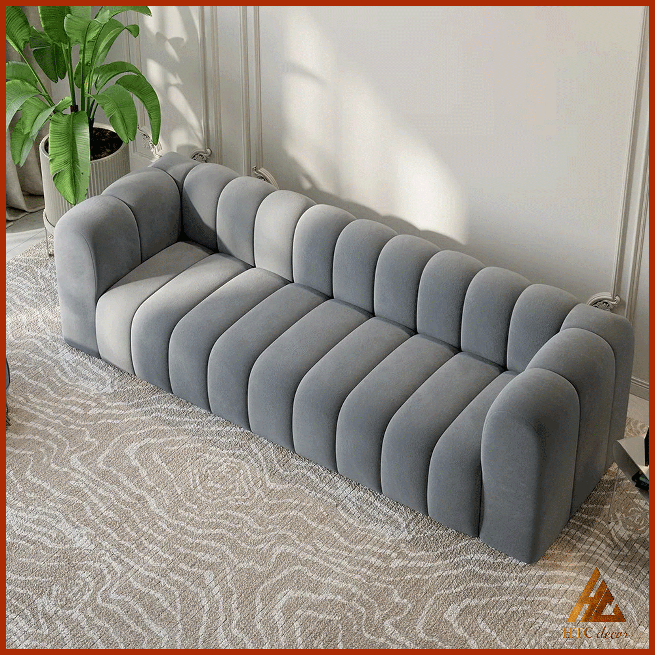 Ghế Sofa Băng Larva Vải Nhung